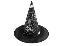 Karnevalový klobouk čarodějnický pavučina, lebka, netopýr