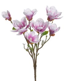 Umělá větev magnolie bílá/fialovorůžová 57 cm