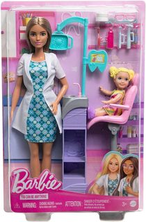 MATTEL BRB Panenka Barbie povolání zubařka hnědovláska set s panenkou