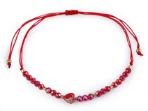 Náramek shamballa srdce a broušené korálky s AB efektem