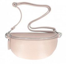 Kožená dámská ledvinka s upravitelným popruhem Jean jemně růžová