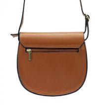GREGORIO Kožená dámská crossbody kabelka tmavší koňaková hnědá
