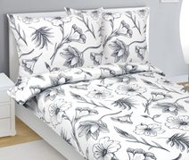 Povlečení flanelové Bílá,Šedá 12/935 140x200, 70x90 cm