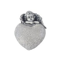 Dekorace na hrob srdce s andělem X7468 - 10.5 × 10.5 × 10 cm