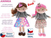 Panenka Aninka baby soft textilní hadrová látková na baterie CZ Zvuk 2 druhy