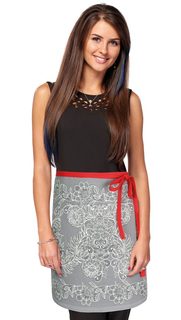 Kuchyňská zástěra GITA - do pasu Šedá,Bílá 189/711 zástěra 68x50 cm