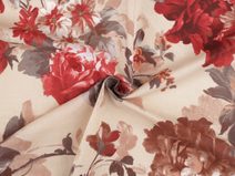 Bavlněná látka / plátno květy / růže šíře 220 cm