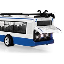 Unikátní kovový trolejbus 16 cm červený na zpětný chod v CZ obalu