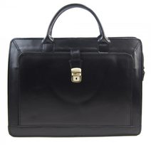 Moderní černá pánská aktovka z pravé italské kůže FRANKY