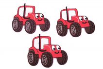 Aplikace nažehlovací T04 traktor červený vel.8,5x7cm