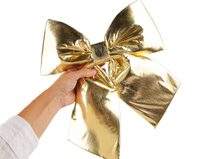 Vánoční mašle metalická XXL 30x35 cm