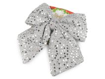 Vánoční mašle s flitry 21x24 cm