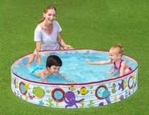 Baby bazének duhová stříška 142x119x84cm brouzdaliště obláček 57141
