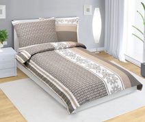 Povlečení bavlněné Kávová,Hnědá,Bílá 90/368