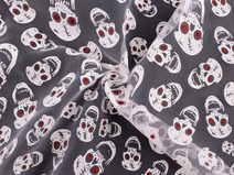 Organza Halloween / lebky s glitry METRÁŽ