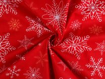 Vánoční bavlněná látka / plátno vločky METRÁŽ