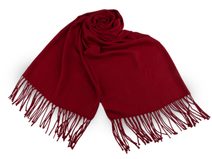 Šátek / šála jednobarevná s třásněmi 65x175 cm