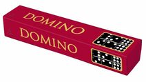 Domino společenská hra dřevo 55ks v krabičce 23,5x3,5x5cm