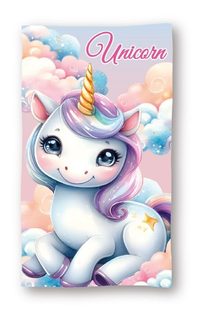 FARO Osuška Micro Jednorožec obláčky Polyester, 70/140 cm
