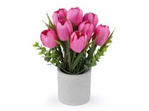 Umělé tulipány v květináči 22 cm