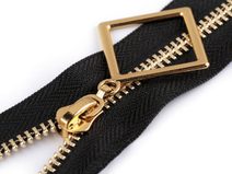 Kovový zip No 5 délka 70 cm s ozdobným jezdcem