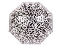 Dámský / dívčí průhledný vystřelovací deštník leopard