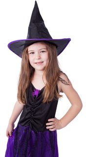 Dětský plášť s lebkami čarodějnice/Halloween