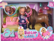 Evi Love panenka Evička 12cm set s džípem a přívěsem pro koně