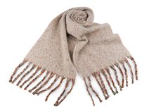 Zimní šála s třásněmi 35x185 cm