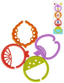 BAM BAM Baby senzorické kroužky ovoce set 16ks pro miminko plast