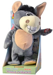 Oslík 22cm opakuje slova chodí na baterie Zvuk