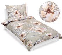 Flanelové povlečení 140x200, 70x90 Liby hnědá