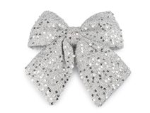 Vánoční mašle s flitry 21x24 cm