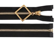 Kovový zip No 5 délka 70 cm s ozdobným jezdcem