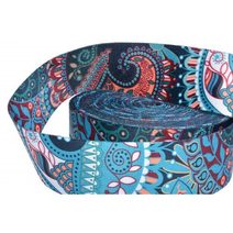 Popruh vzor 03 hladký tisk šíře 5cm zelený návin 5 METRŮ