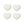 Srdíčko bílé, sada 4 kusy X1302-01 - 4,4 x 2,5 x 4 cm