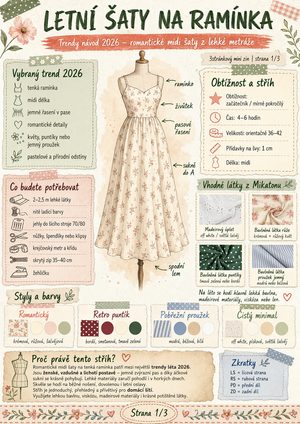 👗 Jak ušít sama letní šaty na ramínka / grafický návod zde