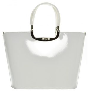 Luxusní kabelka bílá leskla