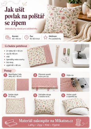 Jak ušít povlak na polštář se zipem: jednoduchý návod pro začátečníky