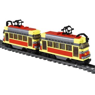 Kompatibilní stavebnice BLOXO tramvaj na baterie s kolejemi 724 ks