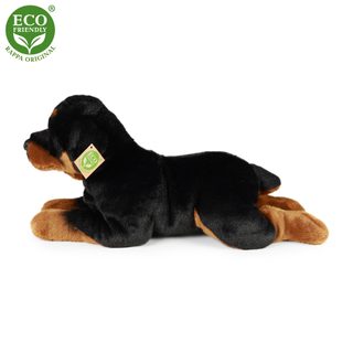 Plyšový pes rotvajler ležící 39 cm