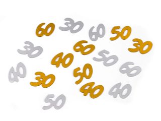 Konfety čísla 30; 40; 50; 60 - na párty, narozeninové oslavy