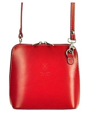 Kožená malá dámská crossbody kabelka červená KK-1702