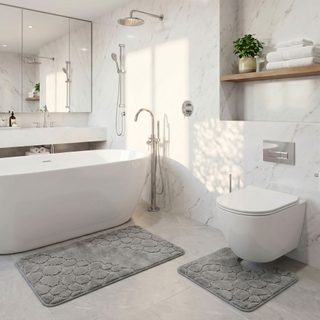 Koupelnová a WC předložka kamínky šedé