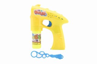 Bublifuk pistole plast 13cm + 1 náplň na baterie 3 barvy na kartě