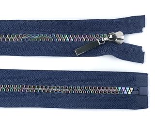 Duhový kostěný zip šíře 5 mm délka 50 cm