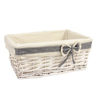 Zásuvka bílá s látkou střední P0802/S - 33 cm