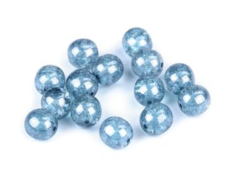 Skleněné korálky praskačky s listrem Ø8 mm 10g