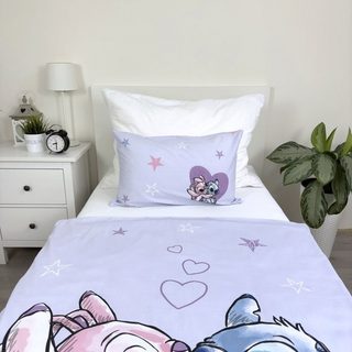Povlečení do postýlky Lilo and Stitch Purple baby 100x135, 40x60 cm