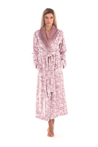 Flora Mauve Mist - Dámský Župan s Límcem - Model 25 56 4303